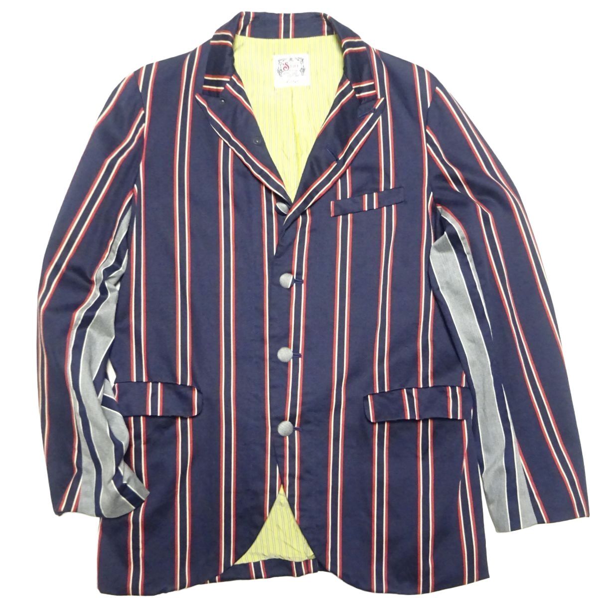 ★レア♪STIFF★スクールジャケットL/スティッフストライプジャケットメンズMODSモッズテーラードジャケットブレザーネイビー_画像1
