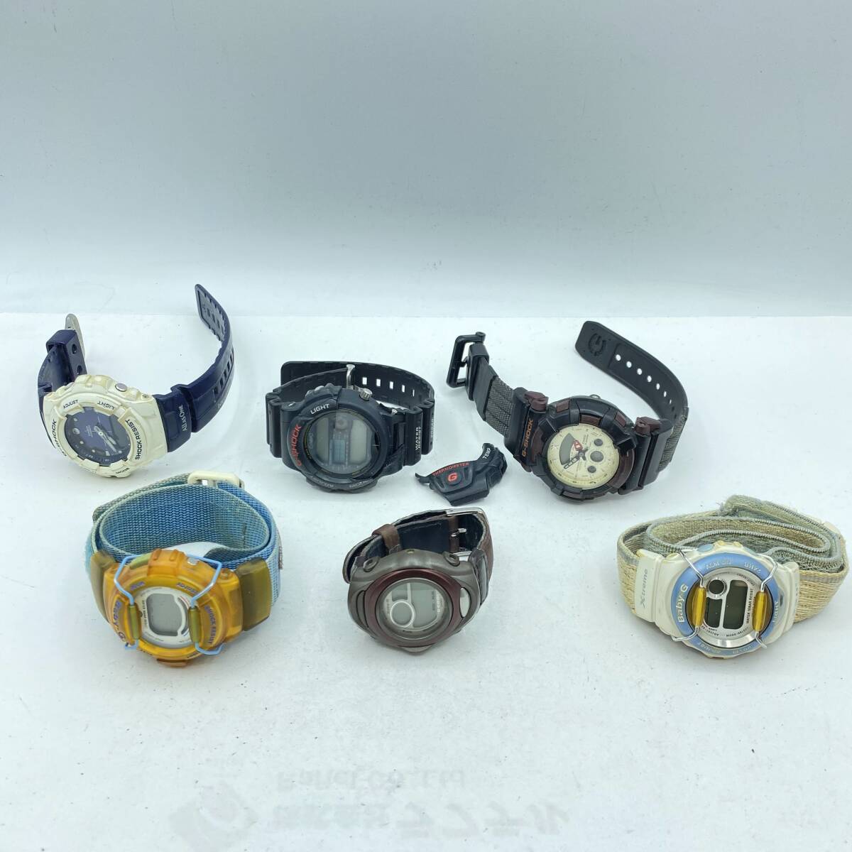 『AA2』動作未確認 CASIO カシオ G-shock/Baby-G イルクジ コラボ G-100K 限定/G-クール/ショックレジスト/他 おまとめ6本 現状品_画像1