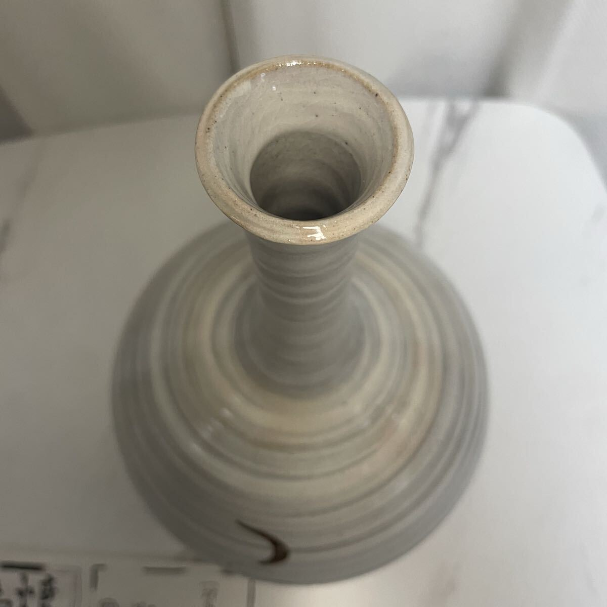 対馬焼 花瓶 時代物 陶器 花入れ インテリア アンティーク 骨董 鶴_画像5