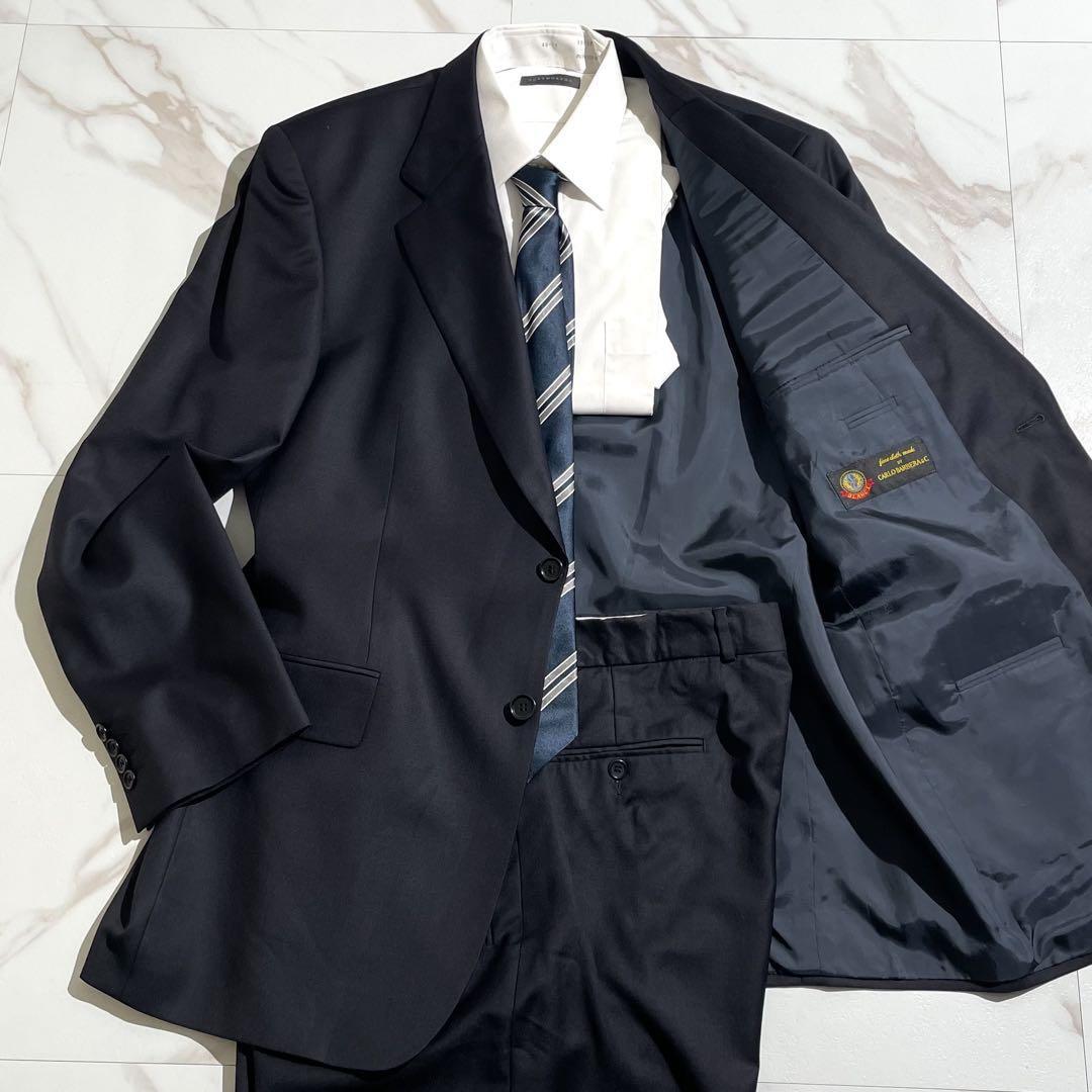 希少サイズ54 3XL相当 Hugo Boss CARLO BARBERA ヒューゴボス セットアップスーツ カルロバルベラ テーラードジャケット スラックス 通年4L_画像1