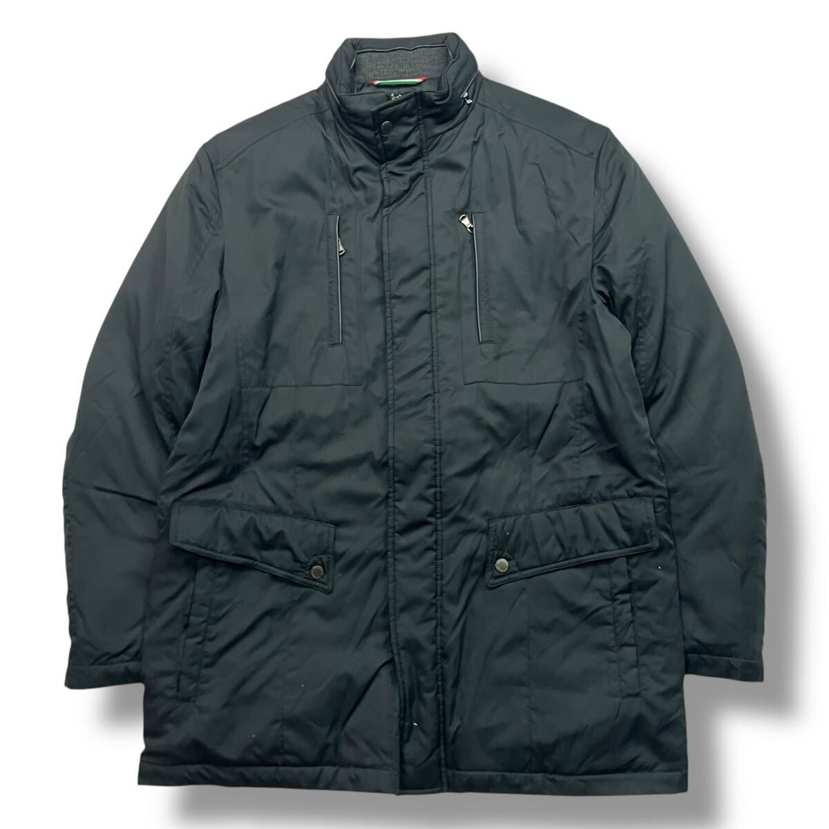  (TS1130) INTERMEZZO インターメッツォ ダウンジャケット マルチポケット フード収納 クラシック ブラック L_画像1