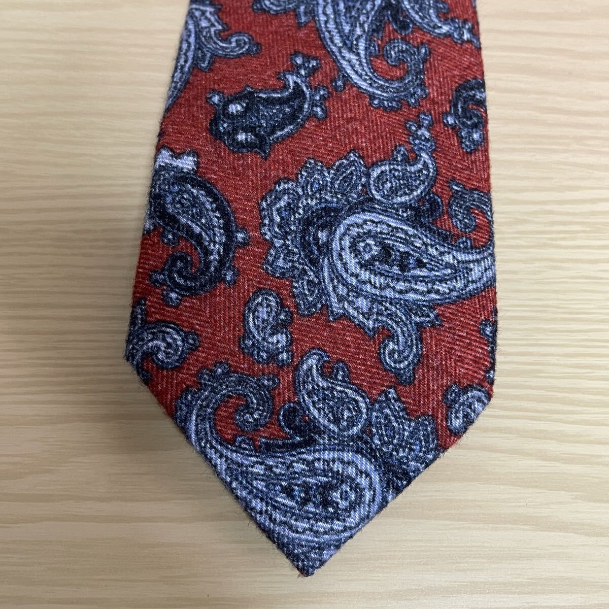 FAIRFAX（フェアファクス）赤茶色灰色涙模様ネクタイ_画像5