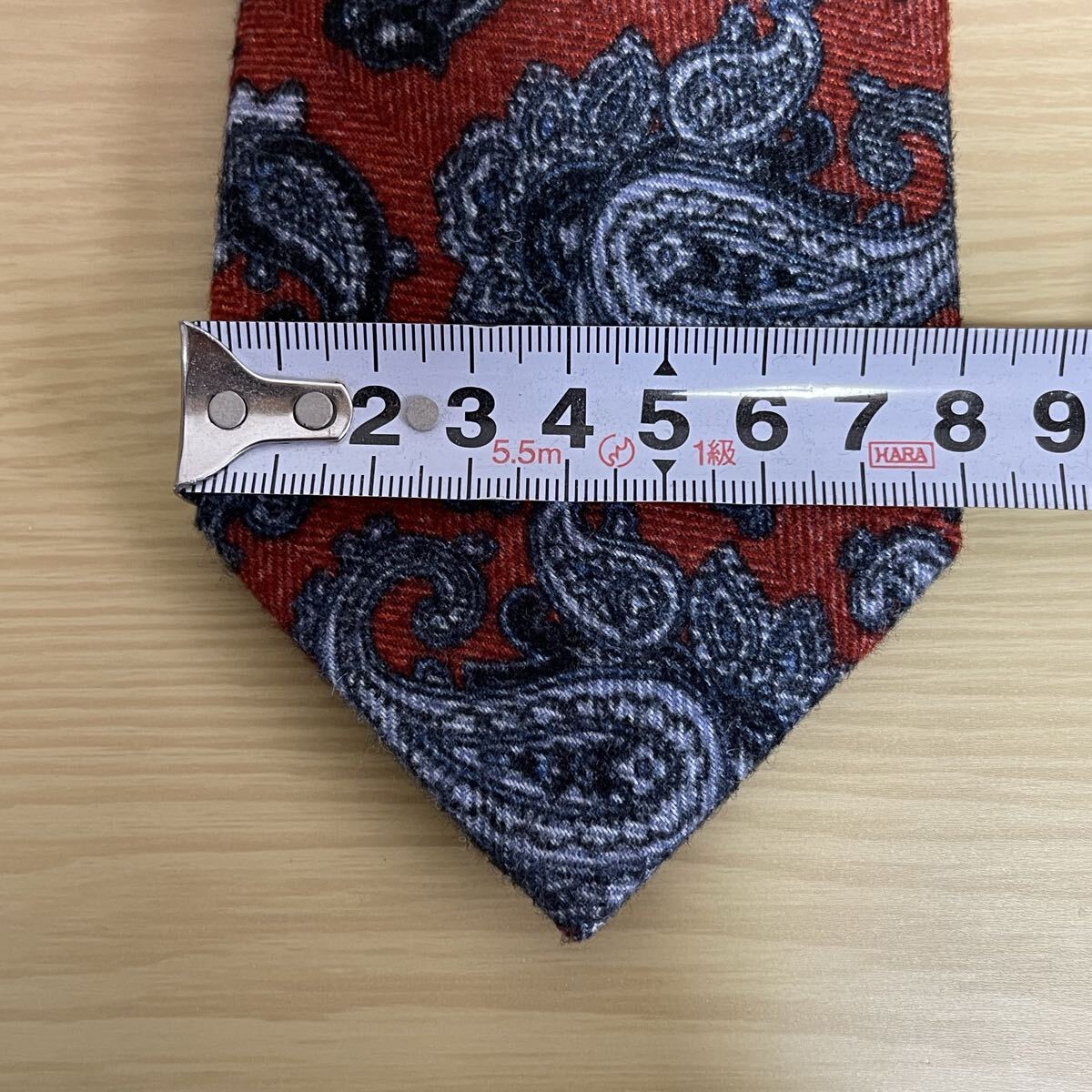 FAIRFAX（フェアファクス）赤茶色灰色涙模様ネクタイ_画像6