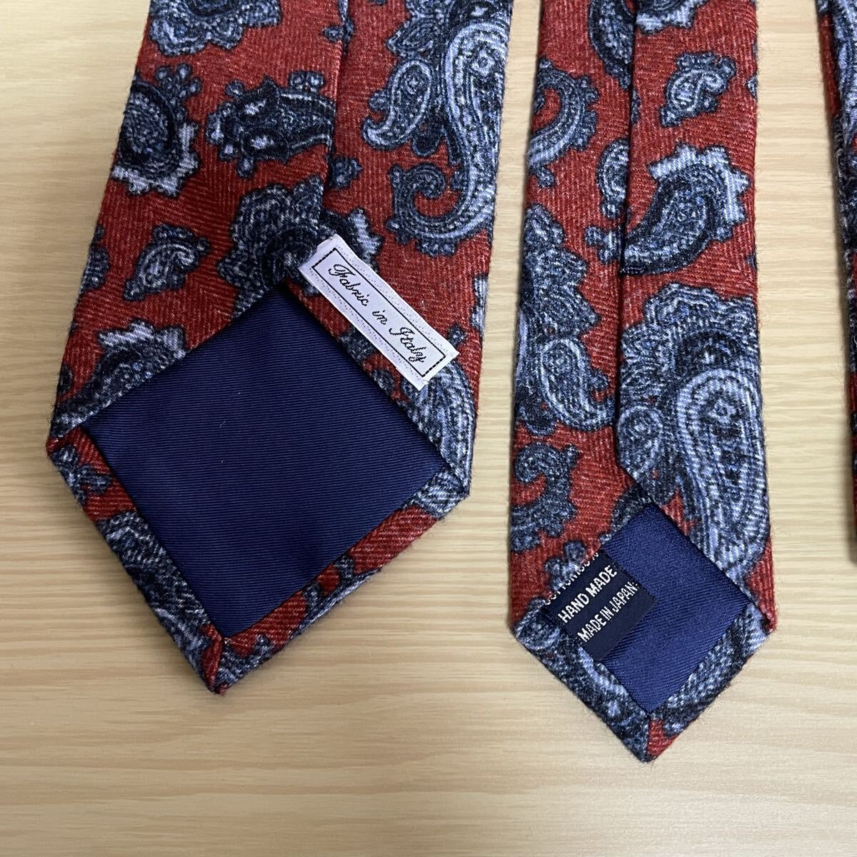 FAIRFAX（フェアファクス）赤茶色灰色涙模様ネクタイ_画像10