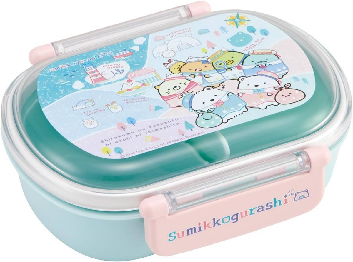 新品未開封◆Skaterお弁当箱3点セット◆すみっコぐらし360mlランチボックスお箸トリオセット巾着袋 子供キッズ男の子女の子 しろくま日本製_画像4
