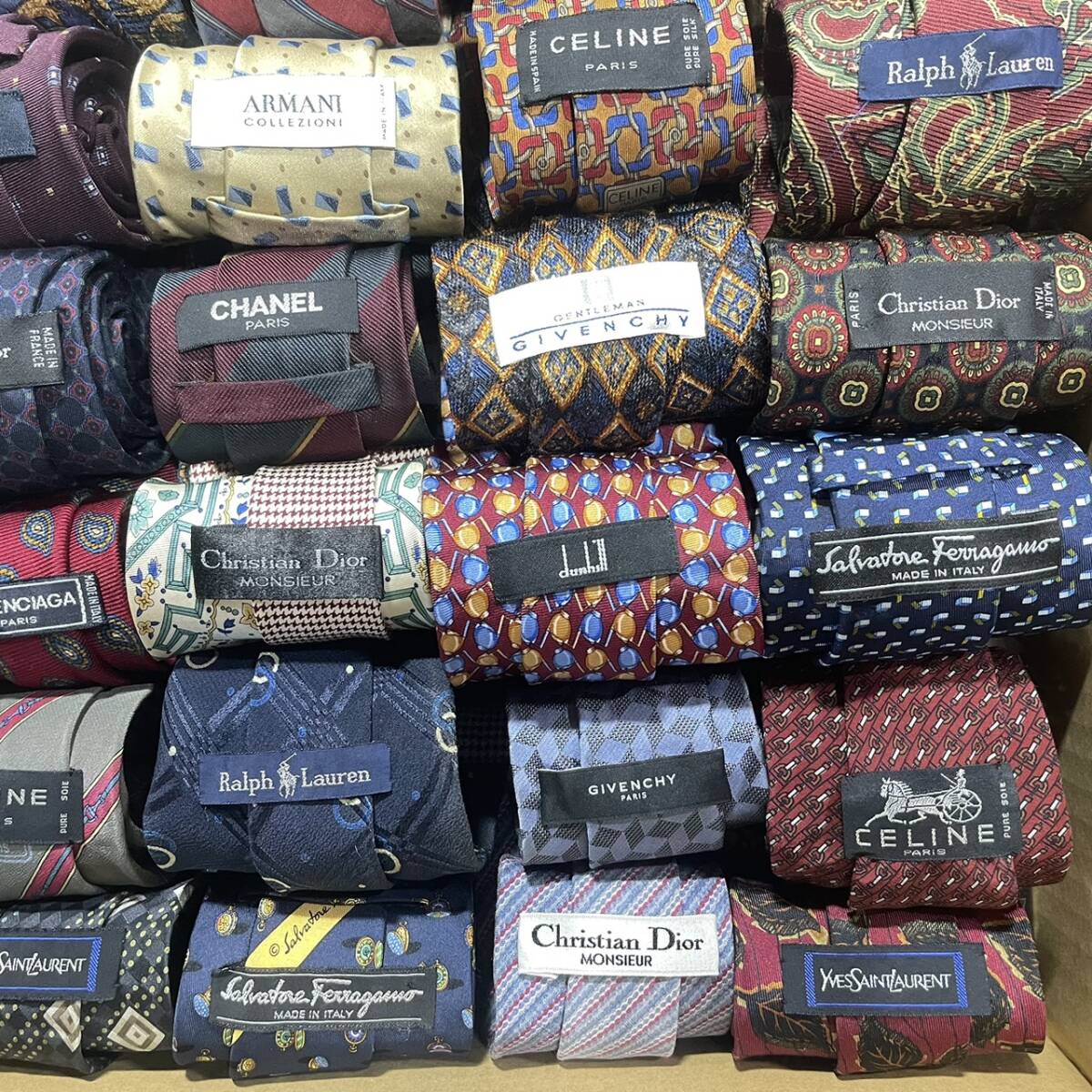 400本以上 25.00kg 新品同様など 大量 ネクタイ ブランド CHANEL BURBERRY FENDI VERSACE Ralph Laurenなど Lot Mixed まとめ セット J29_画像5