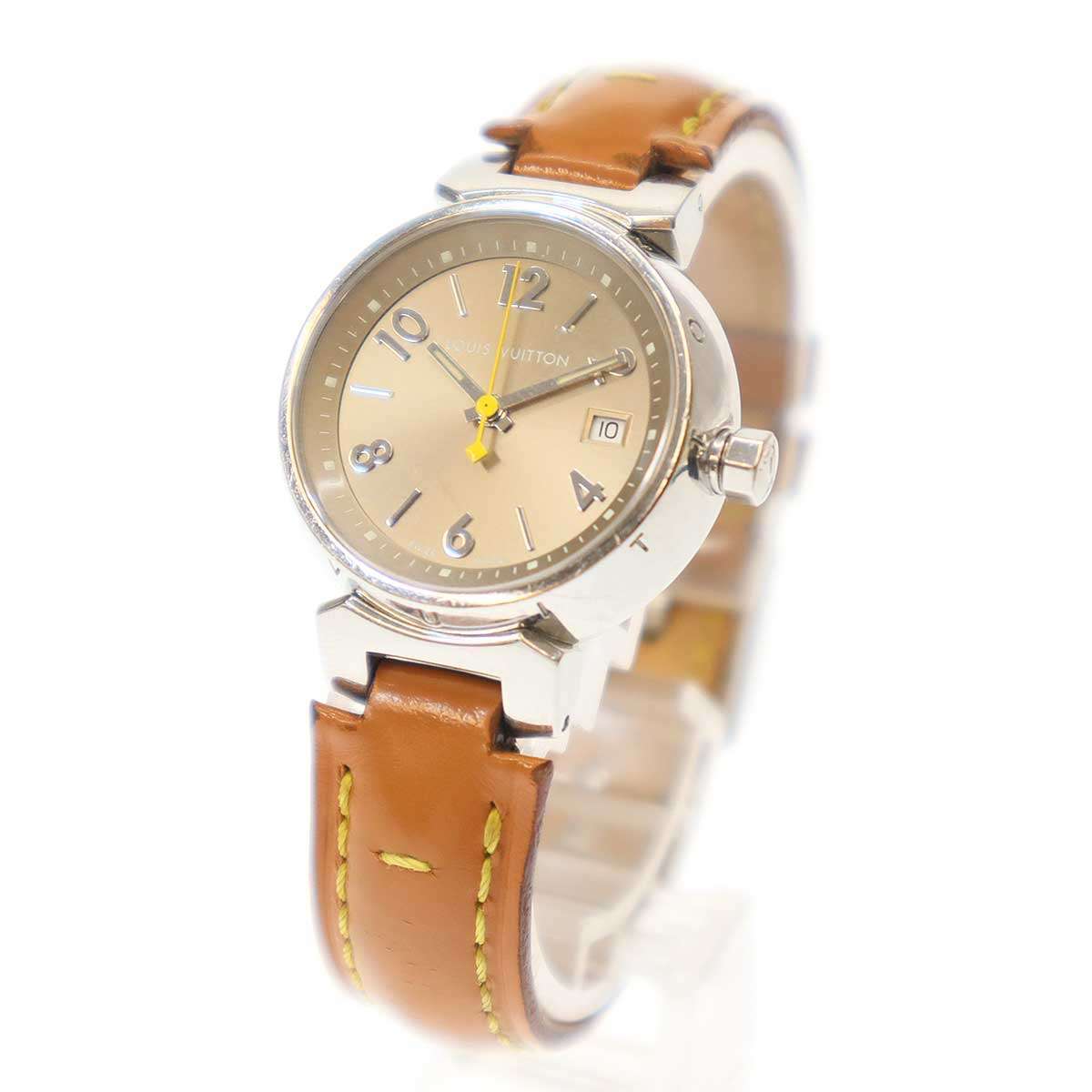 LOUIS VUITTON ルイヴィトン Q1212 タンブール パテントクウォーツ 腕祖型 シルバー ITTK47XTISWW_画像1
