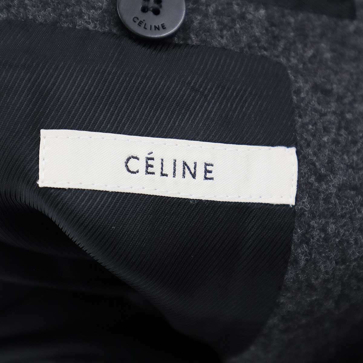 CELINE by Phoebe Philo セリーヌ フィービーファイロ 18AW メルトンベルテッドジャケット 2 5V39/325C グレー 34 IT4KJ9W467CQ_画像3