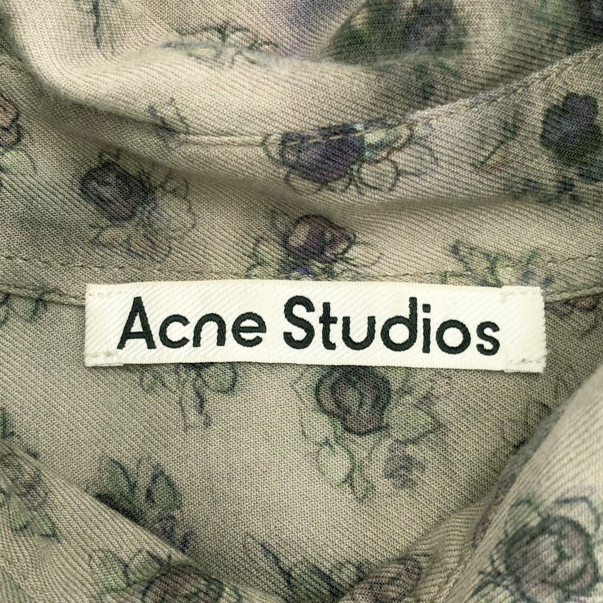 Acne Studios アクネストゥディオズ 23SS フラワーレーヨンシャツ FN-MN-SHIR000666 グレー系 44 ITFRCNSI8V4W_画像3