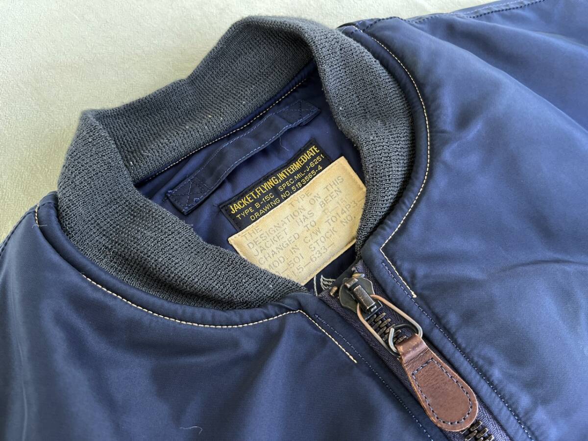 ■MA-1 フライトジャケット　TYPE-B15C　SPEC. MIL-J-6251■SCOVILL(スコービル)ジッパー■サイズ・M位　USED品　ヴィンテージ_画像4