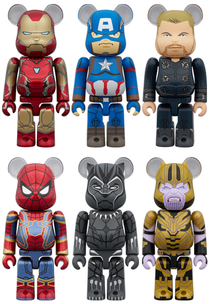 新品 BE@RBRICK CHASE MARVEL INFINITY SAGA 1BOX 100％ MEDICOM TOY ベアブリック kaws カウズ スパイダーマン Spider-Man_画像2