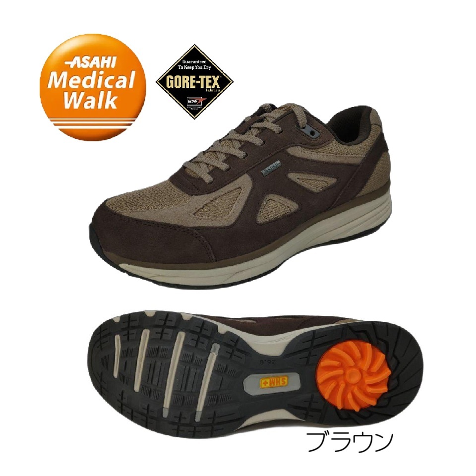  новый товар быстрое решение бесплатная доставка 26.0cm Asahi medical walk GT 036 Brown 3E Gore-Tex водонепроницаемый ходьба путешествие распродажа 