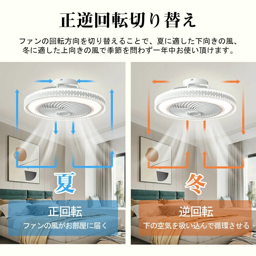 シーリングファン シーリングライト ペンダントライト リビング 天井照明 ファン付き 調光調色 北欧 リモコン スマホ 部屋 省エネ shw146_画像6
