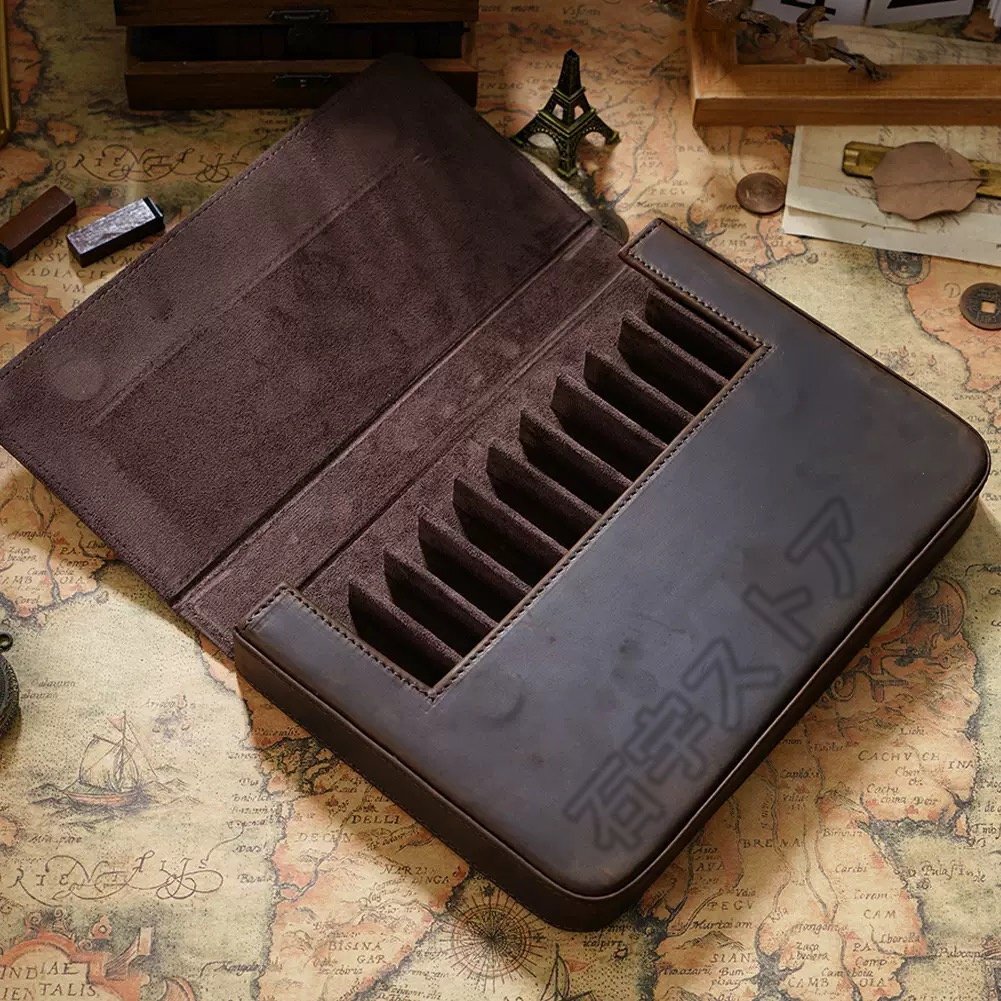 ペンケース 筆箱 ふで箱 スリム 12本差し 収納 ポーチ 文房具 本革 牛革 レザー 上品 軽量 コンパクト シンプル 大人 ギフト shw235_画像1