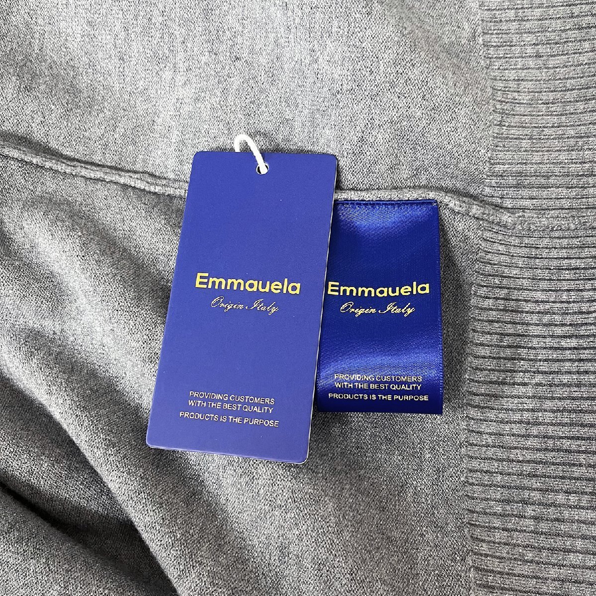 枚数限定・カーディガン 定価5万◆Emmauela・イタリア・ミラノ発◆上質 ウール混 ソフト ニット 無地 着せ シンプル 通勤通学 普段着 XL/50_画像9