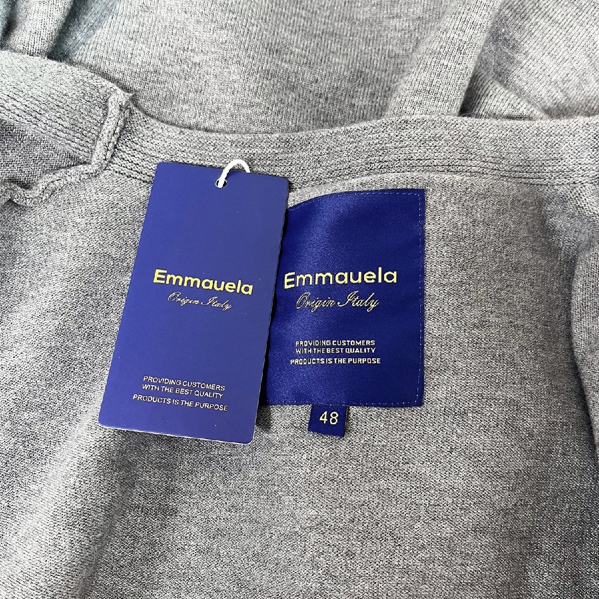 枚数限定・カーディガン 定価5万◆Emmauela・イタリア・ミラノ発◆上質 ウール混 ソフト ニット 無地 着せ シンプル 通勤通学 普段着 XL/50_画像10