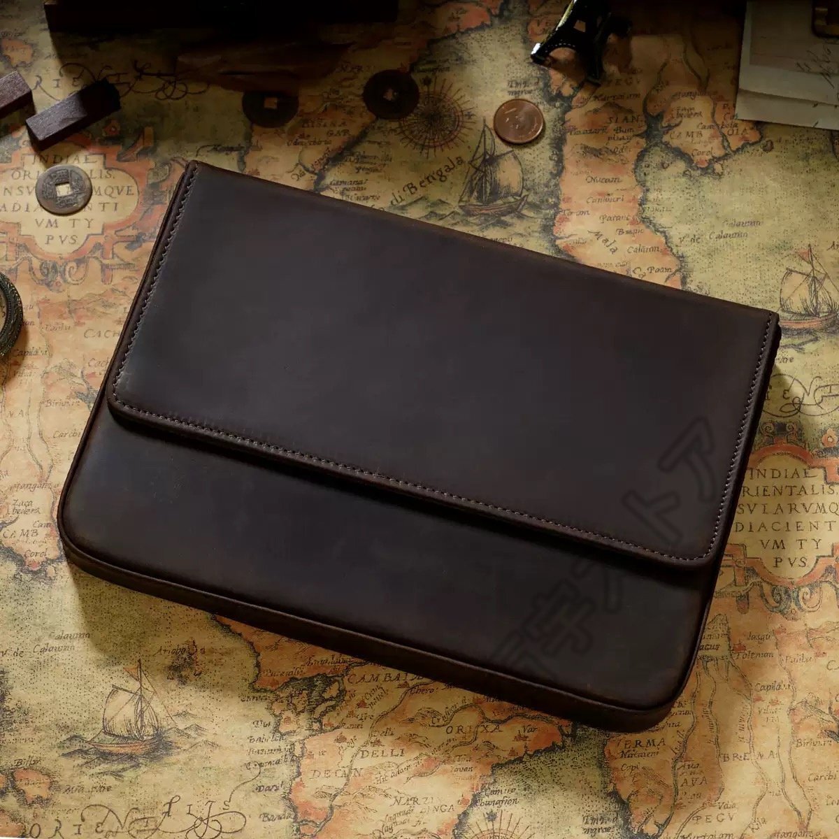 ペンケース 筆箱 ふで箱 スリム 12本差し 収納 ポーチ 文房具 本革 牛革 レザー 上品 軽量 コンパクト シンプル 大人 ギフト shw235_画像2