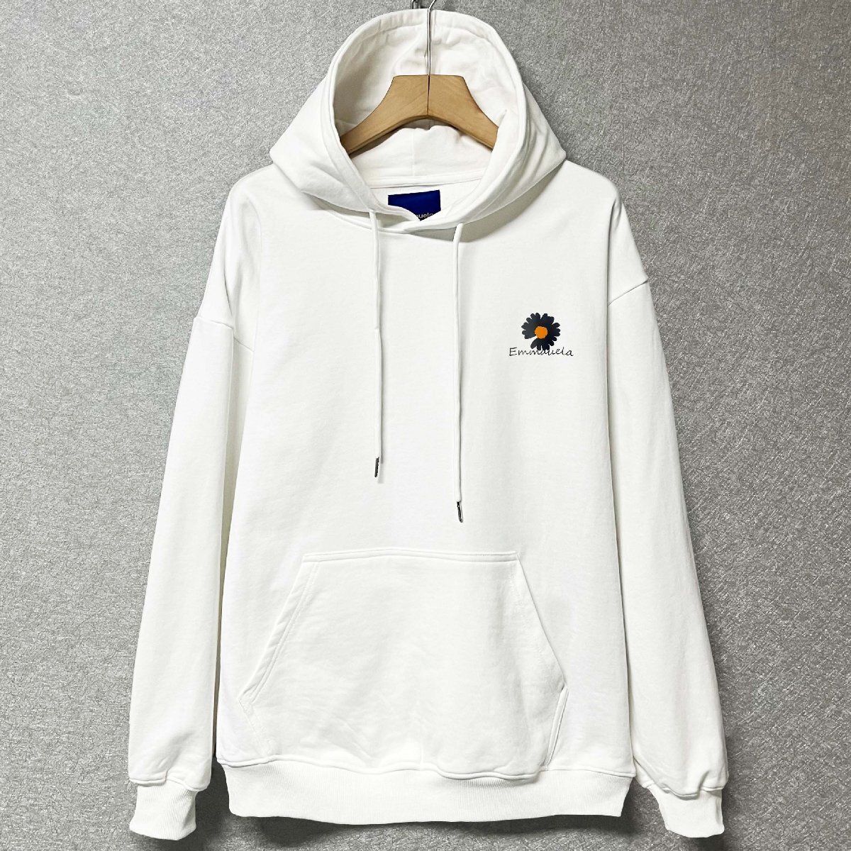 人気・パーカー 定価4万◆Emmauela・イタリア・ミラノ発◆綿100％ 快適 保温 ソフト 花柄 ゆったり カジュアル トップス 長袖 秋冬 M/46_画像2