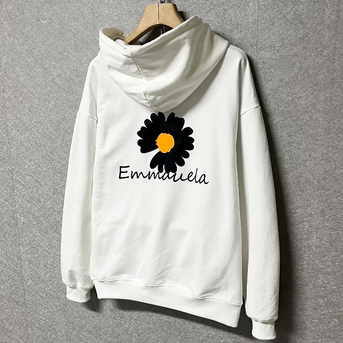 人気・パーカー 定価4万◆Emmauela・イタリア・ミラノ発◆綿100％ 快適 保温 ソフト 花柄 ゆったり カジュアル トップス 長袖 秋冬 M/46_画像8