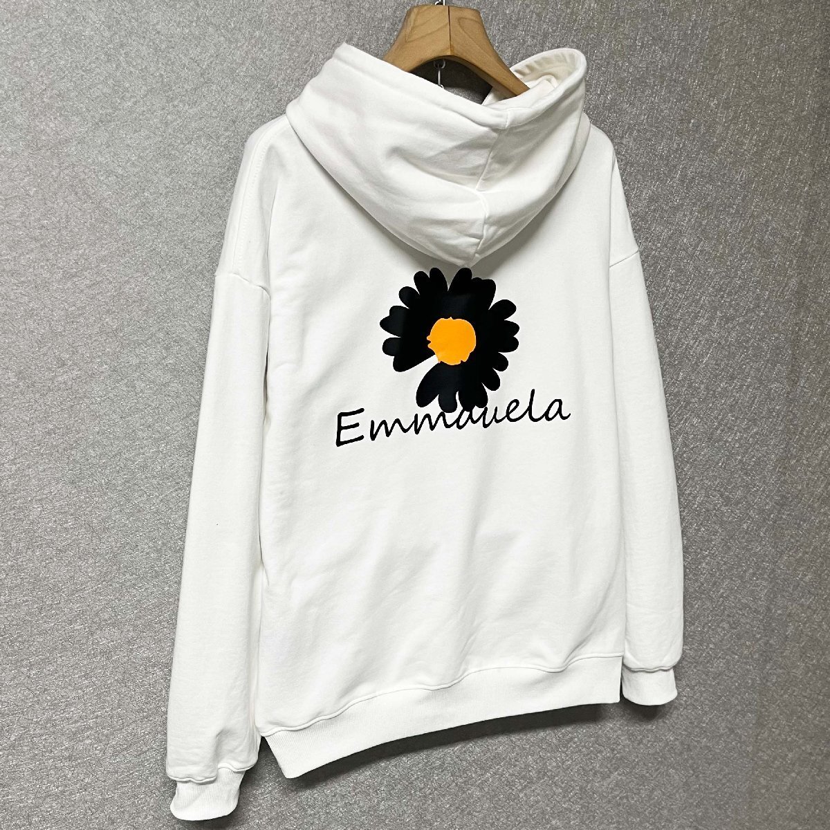 人気・パーカー 定価4万◆Emmauela・イタリア・ミラノ発◆綿100％ 快適 保温 ソフト 花柄 ゆったり カジュアル トップス 長袖 秋冬 M/46_画像9