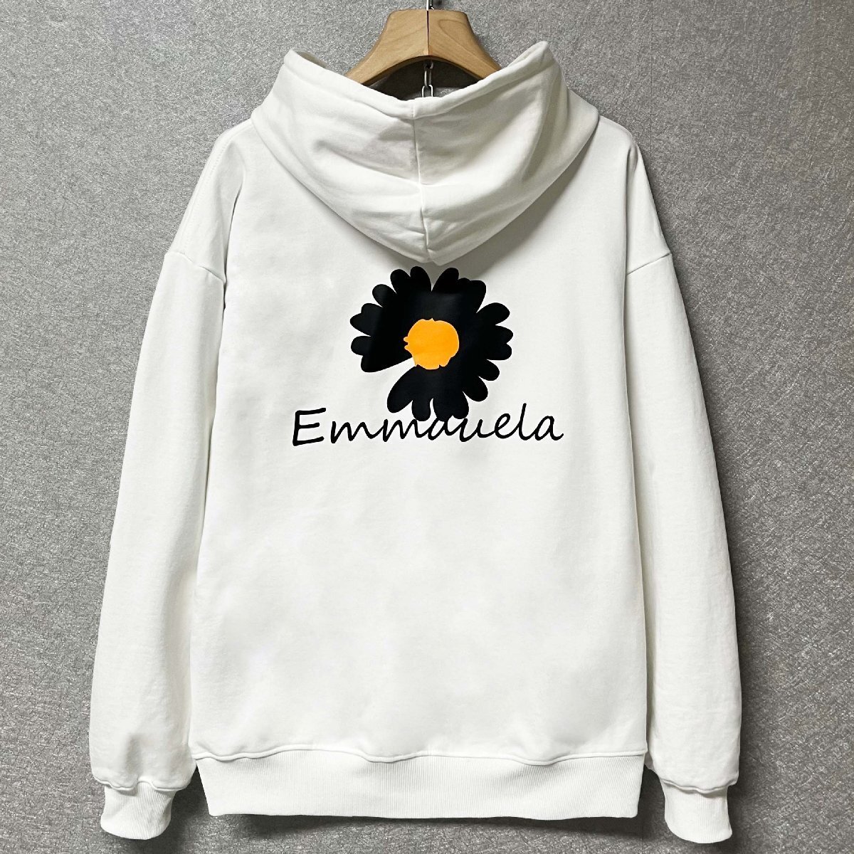 人気・パーカー 定価4万◆Emmauela・イタリア・ミラノ発◆綿100％ 快適 保温 ソフト 花柄 ゆったり カジュアル トップス 長袖 秋冬 M/46_画像1