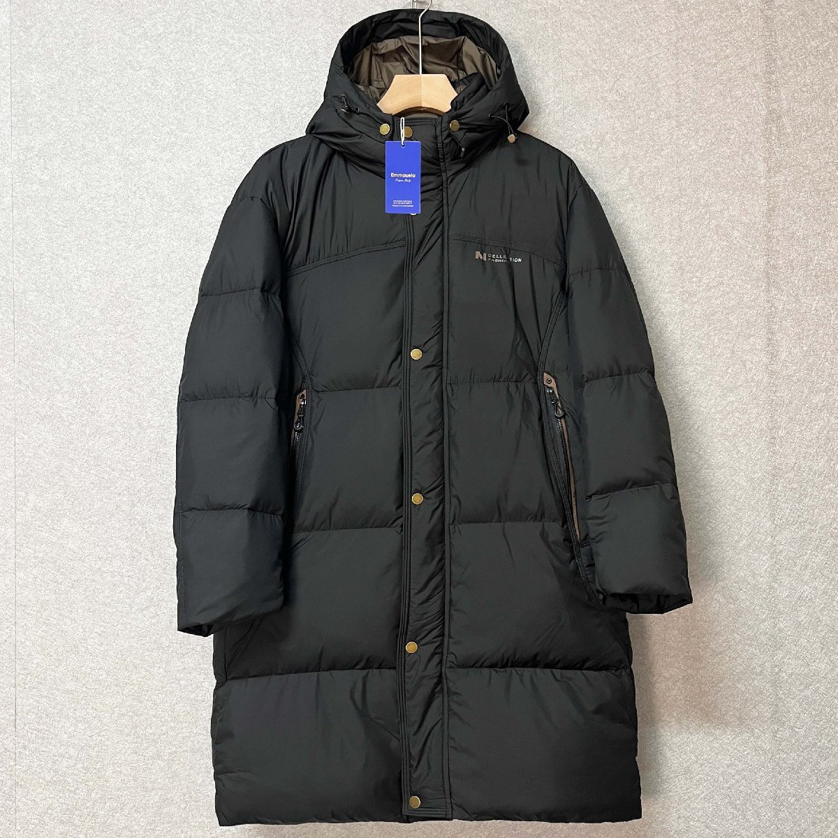 定番・ダウンジャケット 定価11万◆Emmauela・イタリア・ミラノ発◆ダックダウン90% 厚手 撥水 防寒 ロングコート アウター 真冬 2XL/52_画像1
