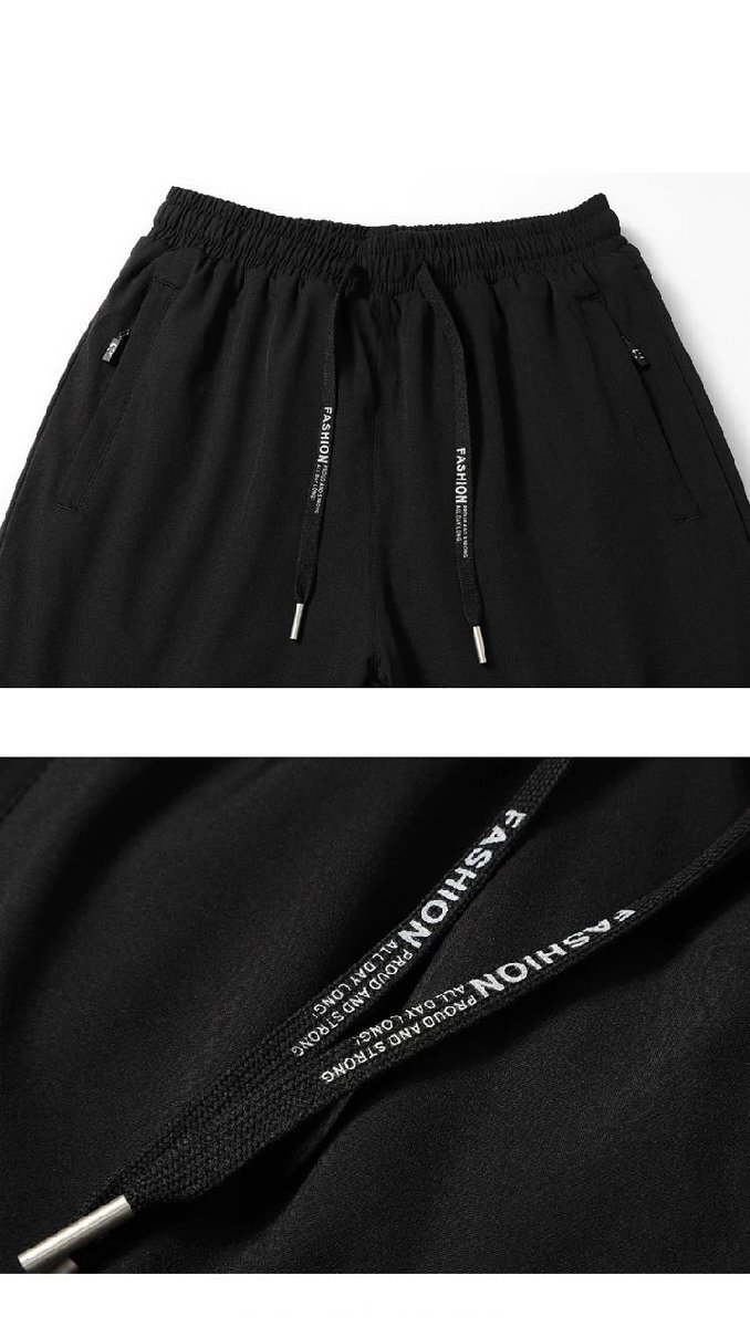 ロングパンツ ズボン 裏起毛 厚手 防寒 無地 おしゃれ ジョガーパンツ スポーツ カジュアル 冬用 ブラック 2XL/52サイズ sfz13.4_画像7