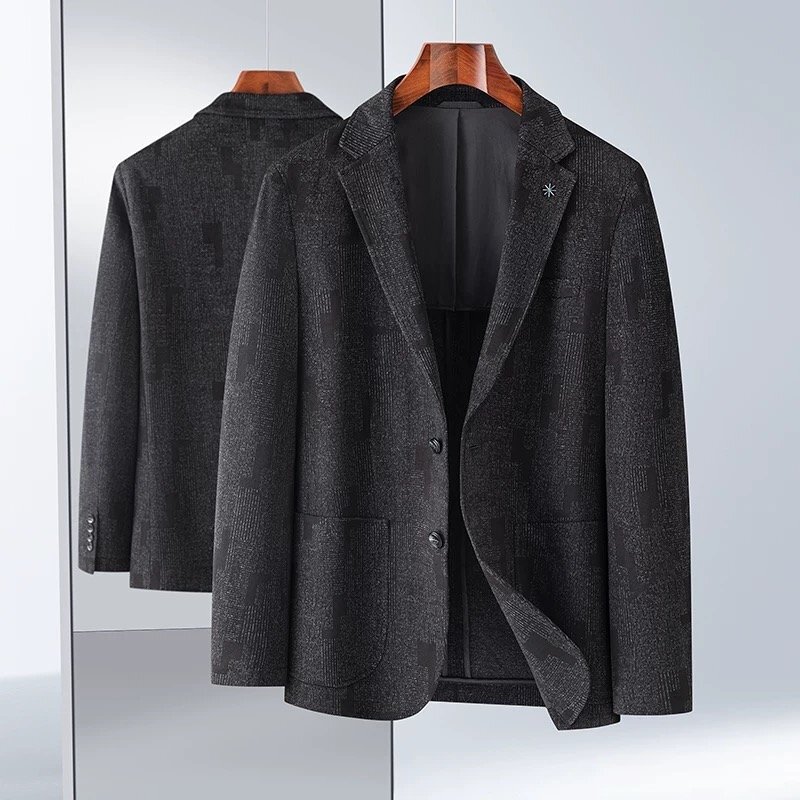 テーラードジャケット ウール混紡 上品 暖かい 柔らか ノッチドラペル ビジネス 紳士 洗練 アウター SIZE:L sfz06.2_画像1