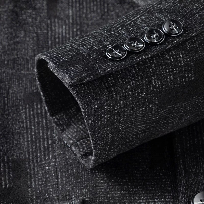 テーラードジャケット ウール混紡 上品 暖かい 柔らか ノッチドラペル ビジネス 紳士 洗練 アウター SIZE:L sfz06.2_画像4