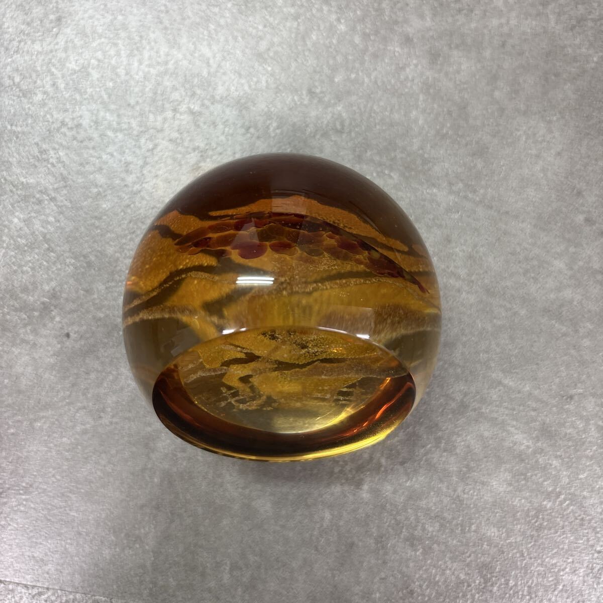 ケイスネス　Caithness ペーパーウェイト　琥珀　もみじ 置物 ガラス_画像5