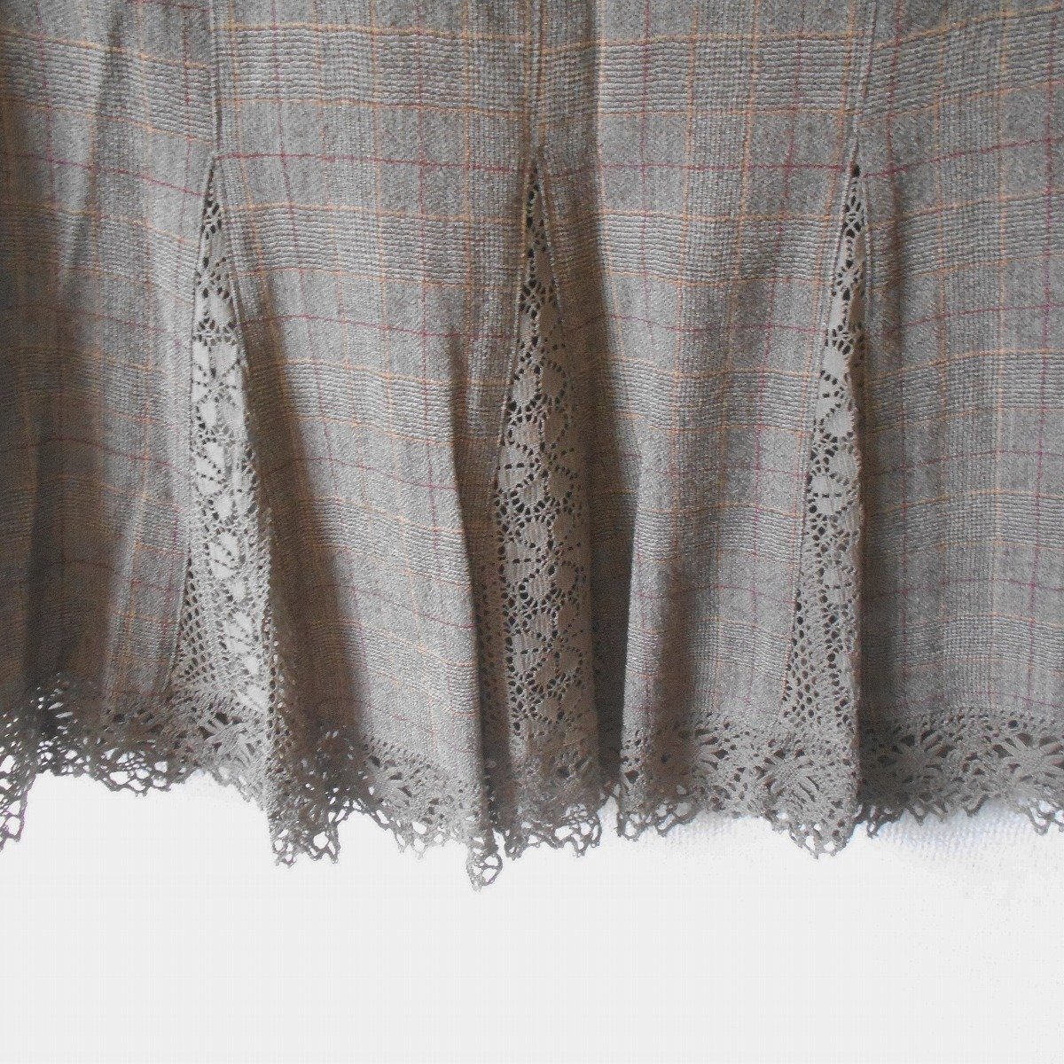 レストローズ LEST ROSE スカート M レース 切替 秋 冬 レディース フレア 日本製_画像3