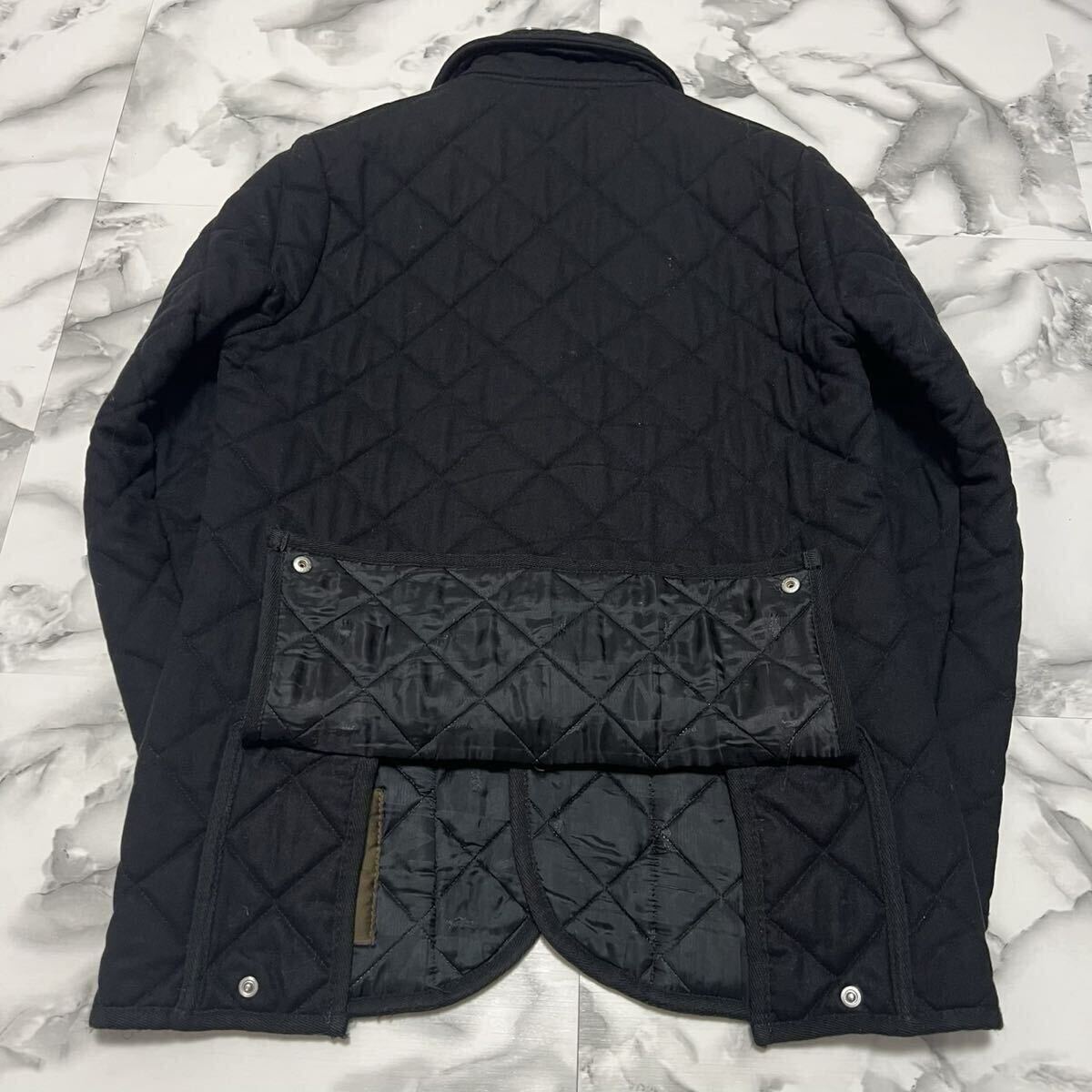 美品●マッキントッシュ【極上のカシミヤ】MACKINTOSH キルティングジャケット コート カシミア ウール ロゴボタン 極暖 黒 ブラック_画像3