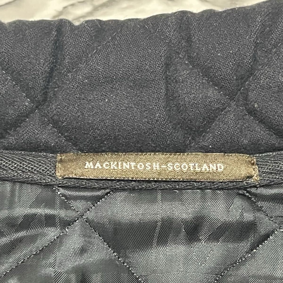 美品●マッキントッシュ【極上のカシミヤ】MACKINTOSH キルティングジャケット コート カシミア ウール ロゴボタン 極暖 黒 ブラック_画像7