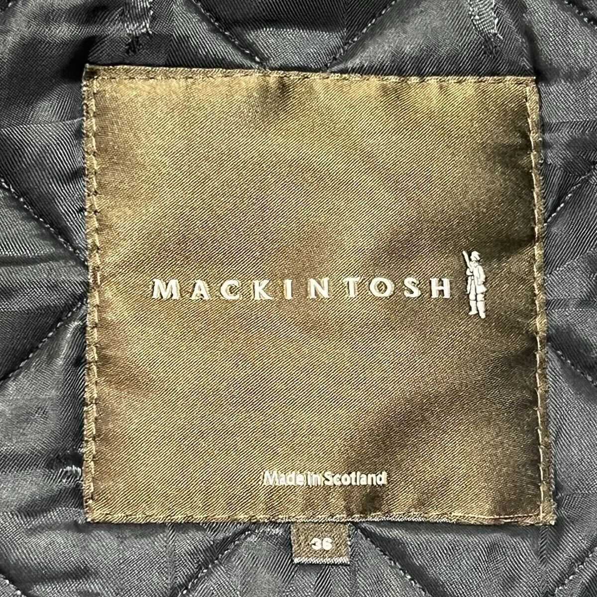 美品●マッキントッシュ【極上のカシミヤ】MACKINTOSH キルティングジャケット コート カシミア ウール ロゴボタン 極暖 黒 ブラック_画像9