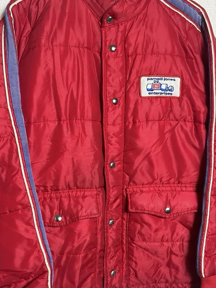 80s USA製 ビンテージ SWINGSTER ワッペン レーシング ジャケット ナイロン 赤 レッド スウィングスター/ BELL ベル シンプソン _画像2