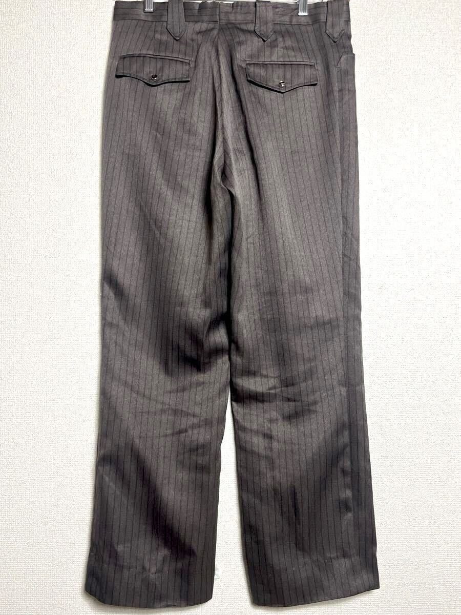 70s 80s USA製 ビンテージ 光沢 ストライプ ワイド スラックス MESQUITE ウエスタン パンツ /ラメ エイチバーシー ロックマウント_画像4