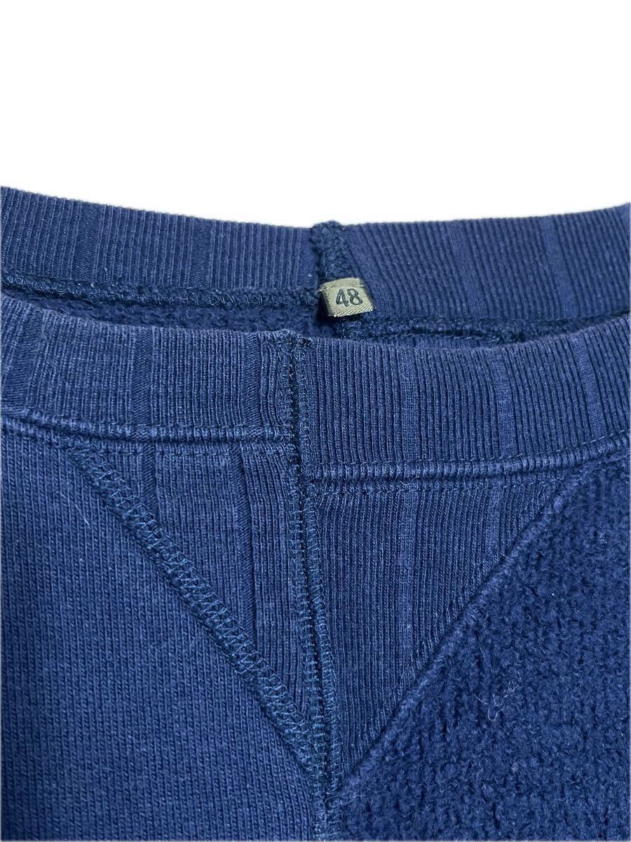 NIGEL CABOURN ビンテージパターン 変則 切り替え スウェット サーマル ナイジェルケーボン ネイビー アーミークルージャージ ミックス _画像2