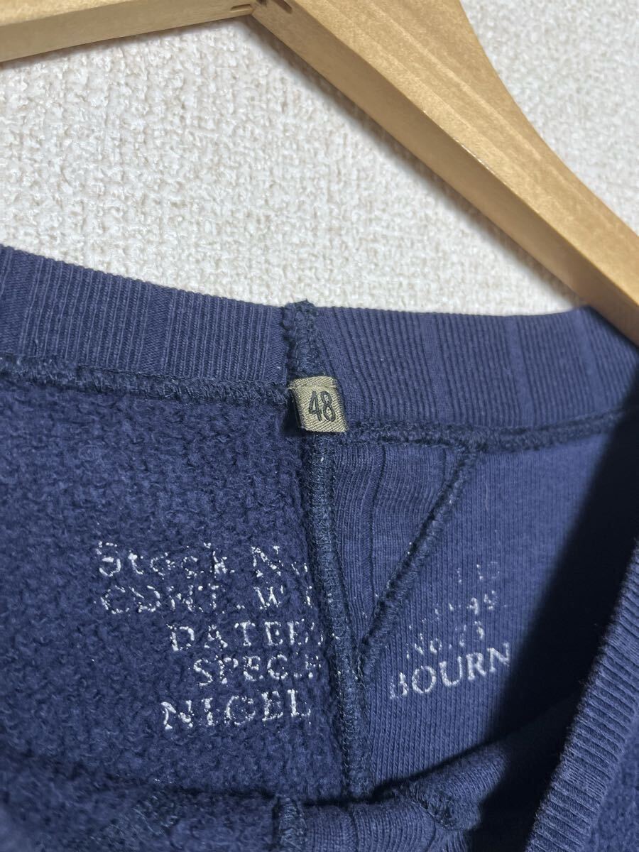 NIGEL CABOURN ビンテージパターン 変則 切り替え スウェット サーマル ナイジェルケーボン ネイビー アーミークルージャージ ミックス _画像8
