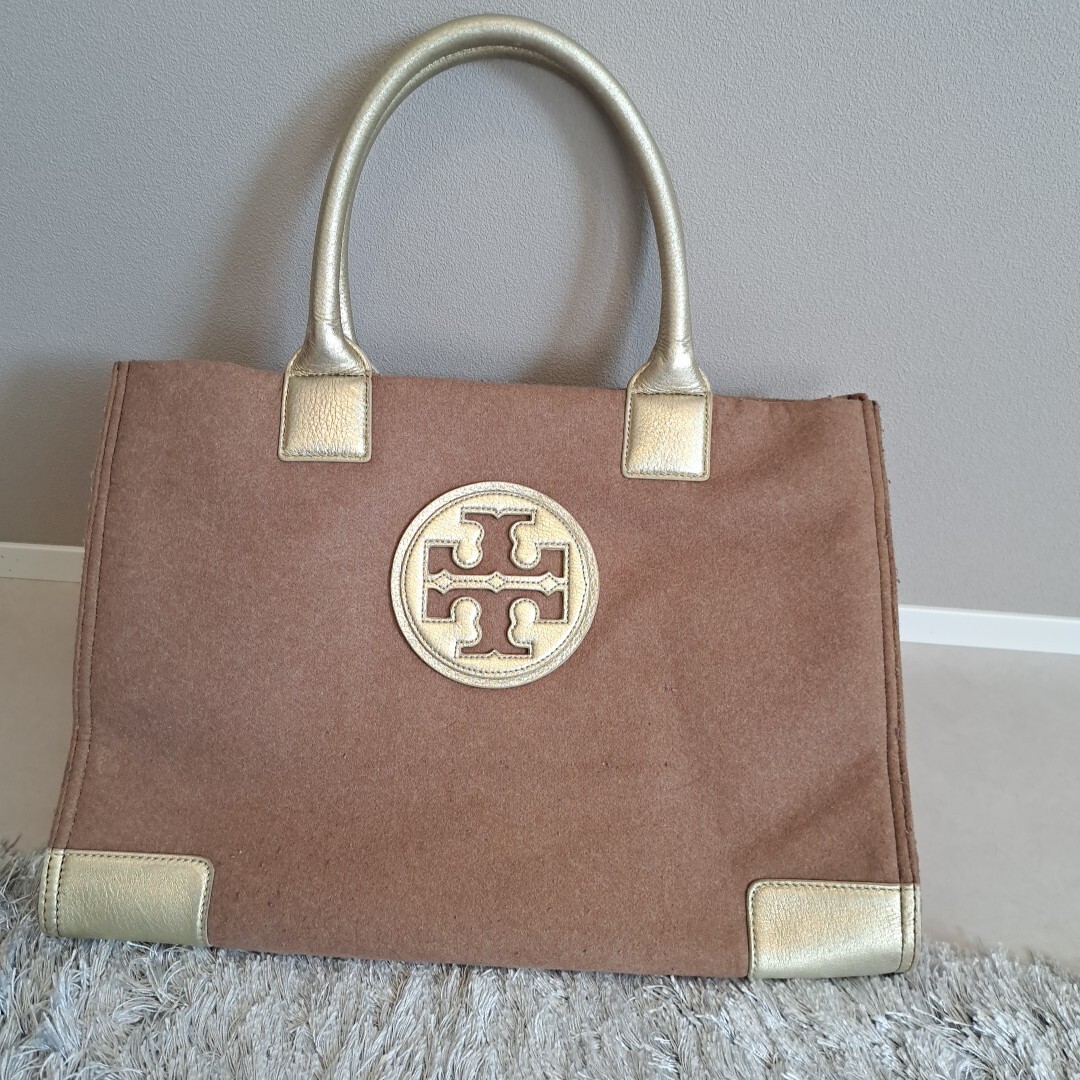 トリーバーチ TORY BURCH トートバッグ ハンドバッグ キャンバス ゴールド ベージュ系 _画像1