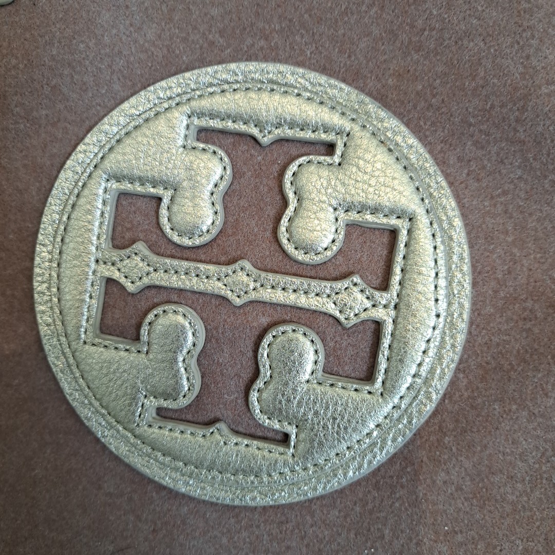 トリーバーチ TORY BURCH トートバッグ ハンドバッグ キャンバス ゴールド ベージュ系 _画像2