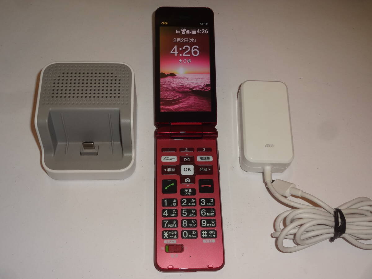 [ прекрасный товар ]au простой мобильный телефон KYF41 wine red [ мобильный телефон ][ бесплатная доставка ]