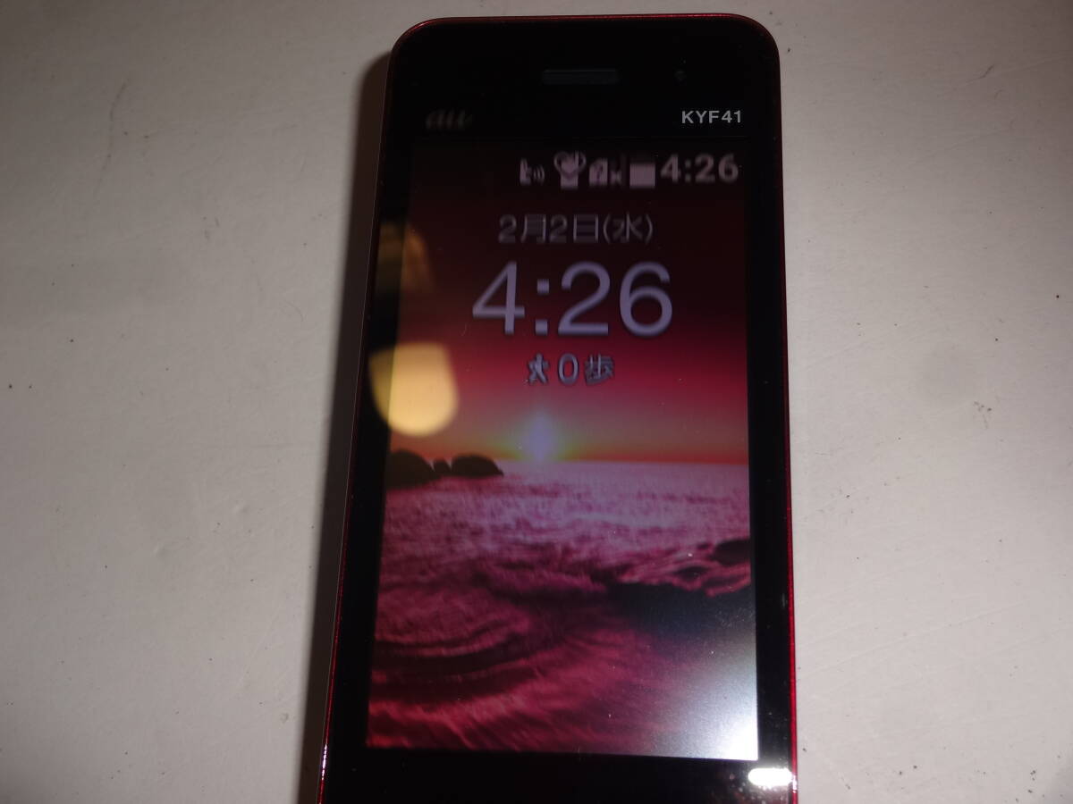 [ прекрасный товар ]au простой мобильный телефон KYF41 wine red [ мобильный телефон ][ бесплатная доставка ]