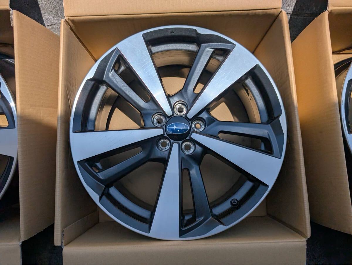スバル インプレッサG4 純正ホイール18インチ 7.5J+55 pcd100/5H 中古_画像3