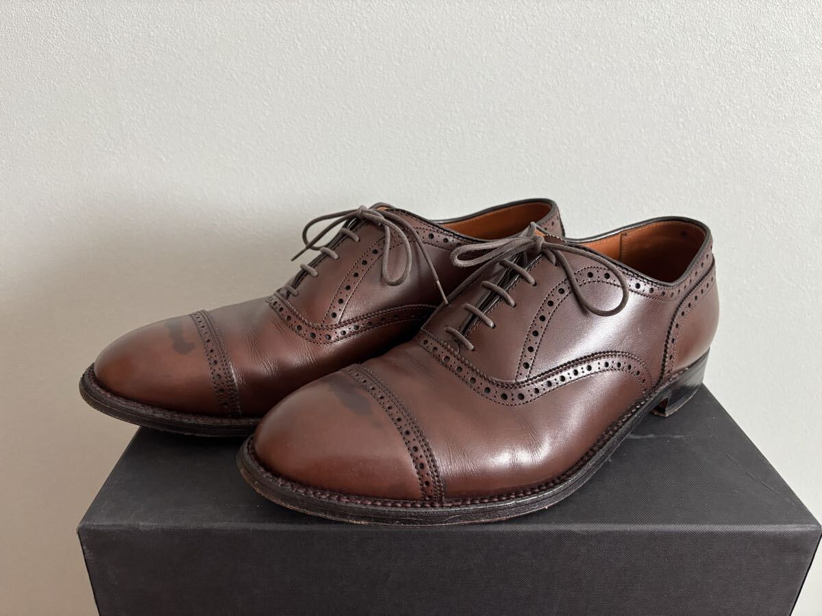 Alden 913 us10.5 B オールデン ストレートチップ キャップトゥ レザー ブラウン 28.5cm 色斑あり_画像1