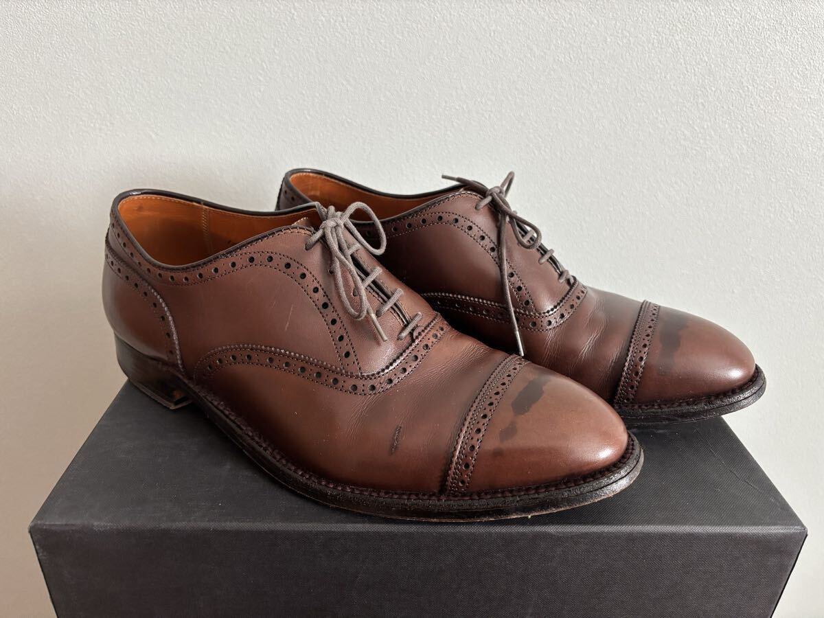Alden 913 us10.5 B オールデン ストレートチップ キャップトゥ レザー ブラウン 28.5cm 色斑あり_画像2