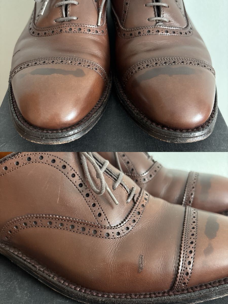 Alden 913 us10.5 B オールデン ストレートチップ キャップトゥ レザー ブラウン 28.5cm 色斑あり_画像9
