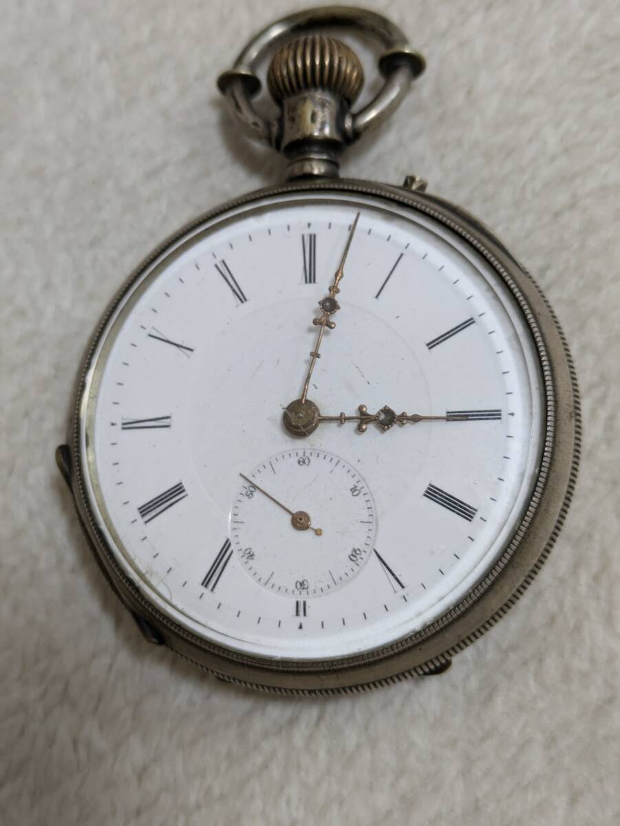 コロン　銀製　手巻き　懐中時計_画像1