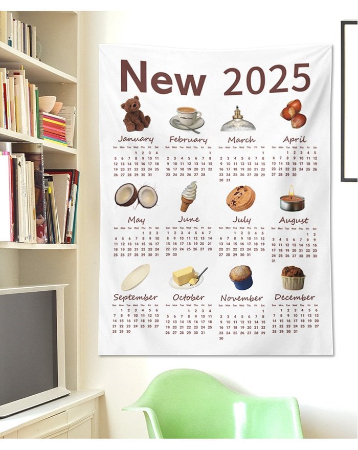 2025 год календарь гобелен орнамент . мир 7 год . главный . год . новый год праздник . большой размер INS Корея способ модный