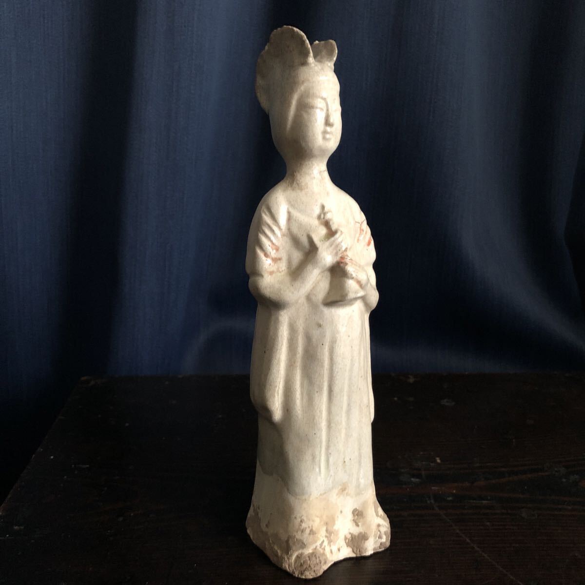 古い俑　唐白釉　官女　中国_画像1