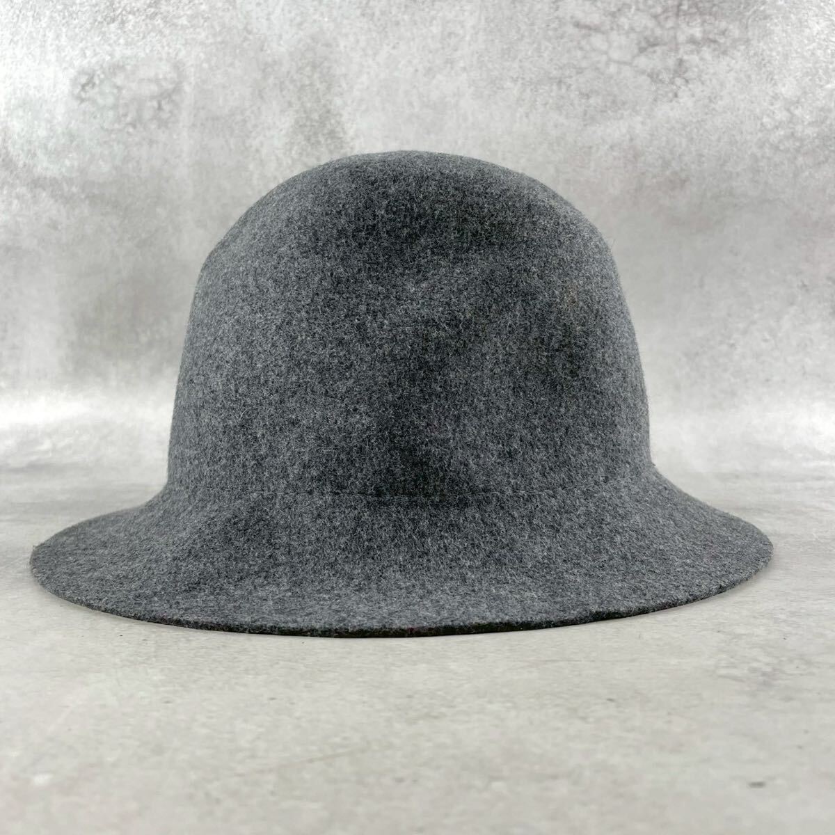 極美品 名作◆Yohji Yamamoto POUR HOMME ヨウジヤマモトプールオム バケットハット 帽子 ウール グレー メンズ レディース可 archive_画像3